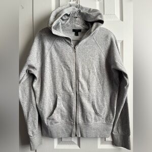 J. Crew Heather Gray Raglan Zip Up Hoodie Small